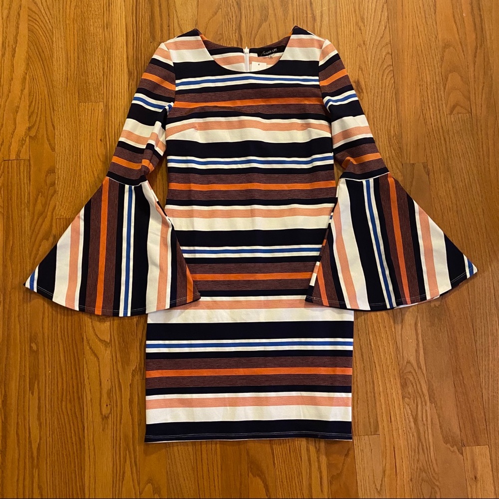 NWT Sugarlips Striped Bell Sleeve Dress